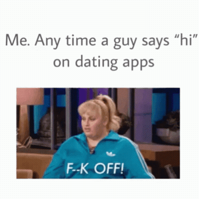 Woman in Blue Adidas Jacket Says F-K Off on Dating App