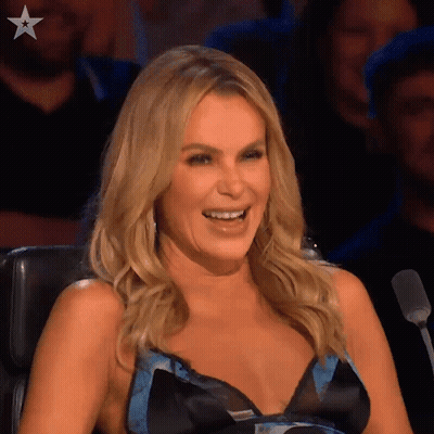 Woman In Blue And Black Dress Laughing GIF