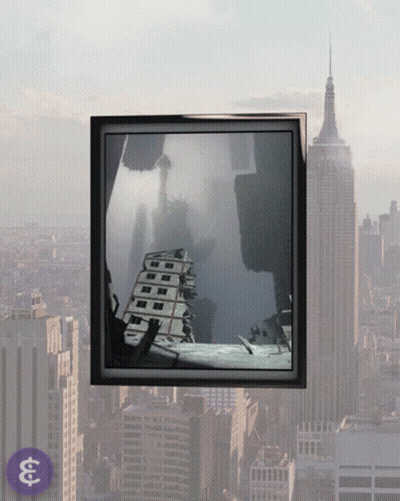 Woman In Blue And Black Striped Sweater GIF