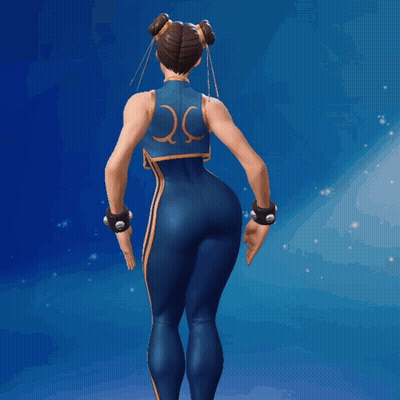 Woman In Blue And Gold Outfit With Letter O On Back GIF