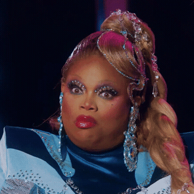 Woman In Blue And White Dress Close Up GIF