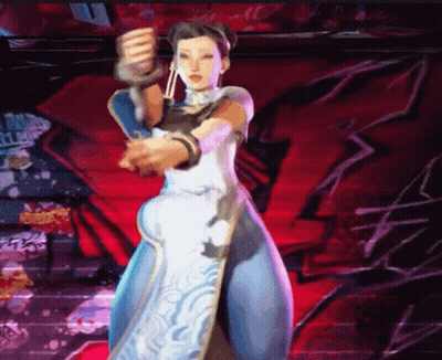 Woman In Blue And White Dress Dancing GIF