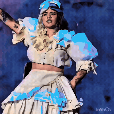 Woman In Blue And White Dress Inshot GIF