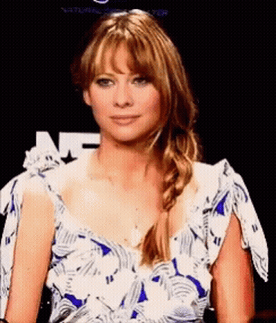 Woman In Blue And White Dress With Braid GIF