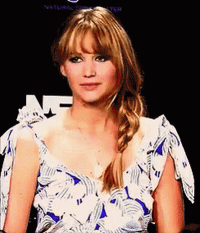 Woman In Blue And White Floral Dress GIF