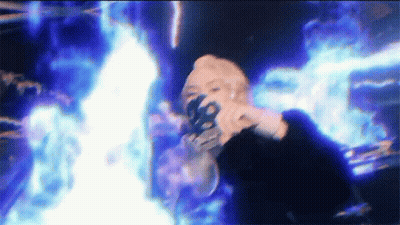 Woman In Blue And White Lightning Storm GIF
