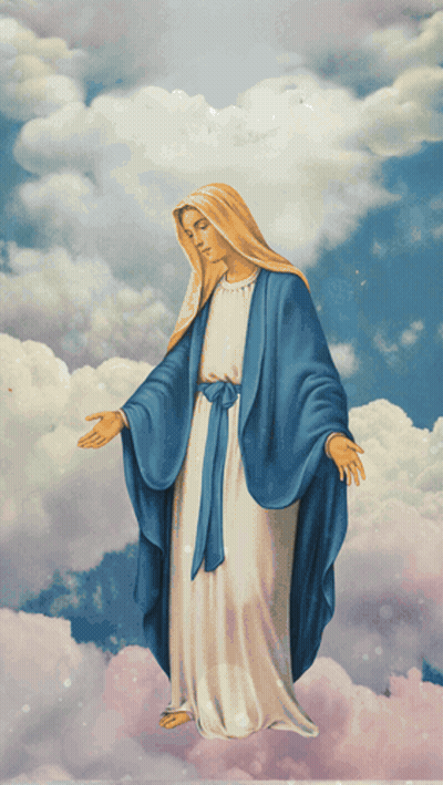 Woman In Blue And White Robe GIF