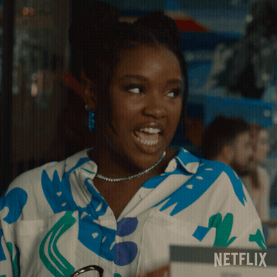 Woman In Blue And White Shirt GIF