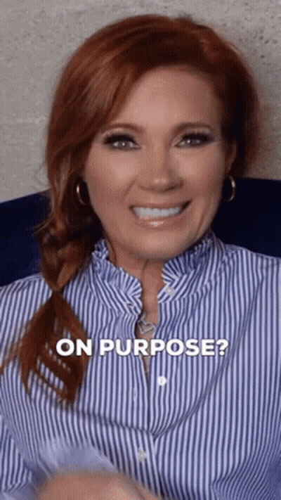 Woman In Blue And White Striped Shirt Smiling GIF