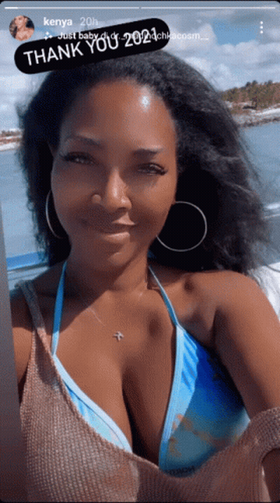 Woman In Blue Bikini Taking Selfie Saying Thank You 2021 GIF