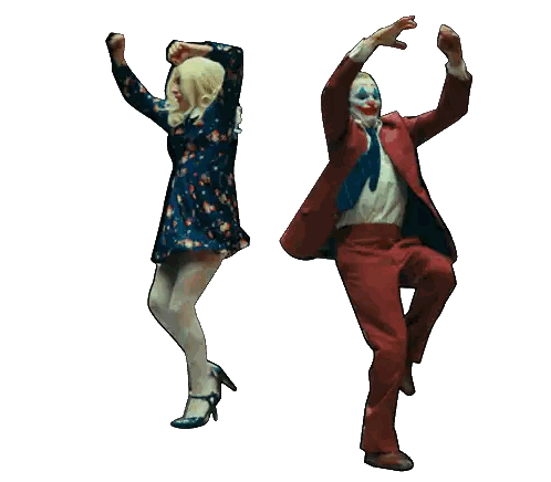 Woman In Blue Dress And Man In Red Suit Dancing Sticker