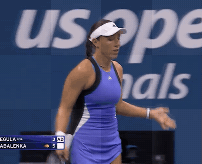 Woman In Blue Dress At US Open GIF