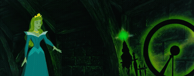 Woman In Blue Dress Before Green Light GIF