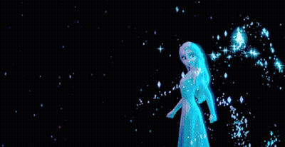 Woman In Blue Dress By Pink Glowing Object In Dark GIF
