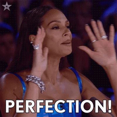 Woman In Blue Dress Clapping Perfection GIF