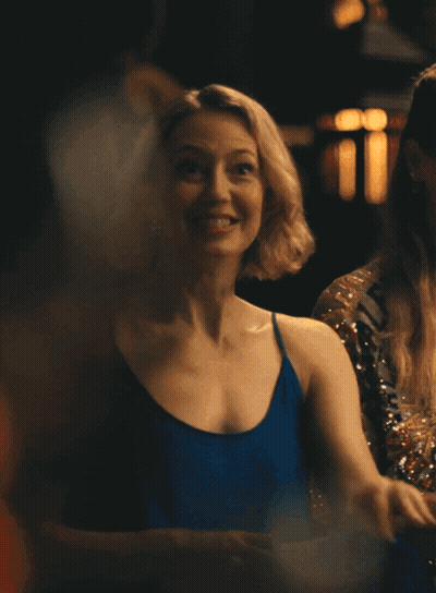 Woman In Blue Dress Dancing GIF