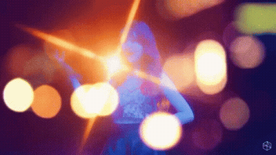 Woman In Blue Dress Dancing GIF