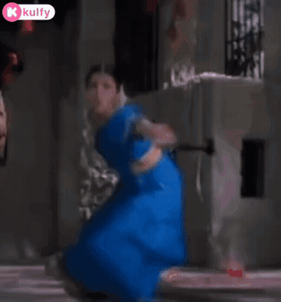 Woman In Blue Dress Dancing GIF