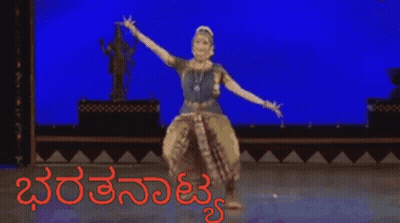 Woman In Blue Dress Dancing Red Bharatanatyam GIF