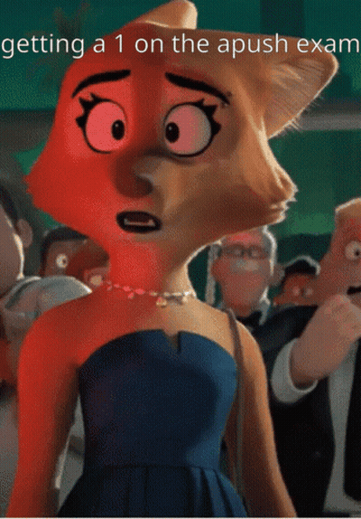 Woman In Blue Dress Getting 1 On AP Exam GIF