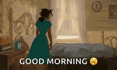 Woman In Blue Dress Good Morning GIF