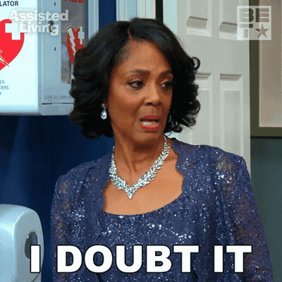Woman In Blue Dress Making Funny Face GIF