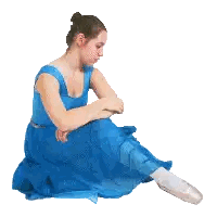 Woman In Blue Dress Pointe Shoes Sticker