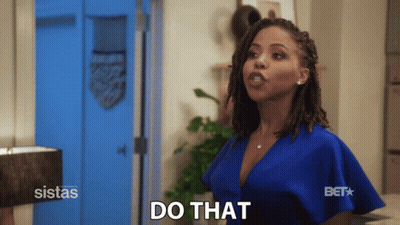 Woman In Blue Dress Saying Do That GIF