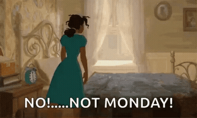 Woman In Blue Dress Saying No Not Monday GIF