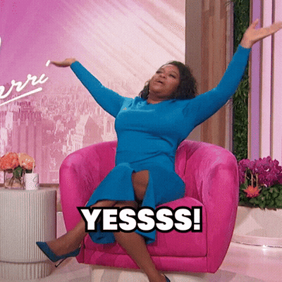 Woman In Blue Dress Saying Yesss GIF