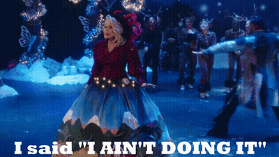 Woman In Blue Dress Says I Said I Ain't Doing It GIF