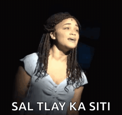 Woman In Blue Dress Singing Sal Tlay Ka Siti GIF