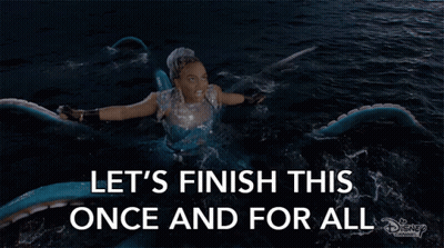 Woman In Blue Dress Swimming Let's Finish This Once And For All GIF