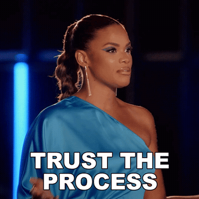 Woman In Blue Dress Trust The Process GIF