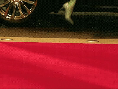 Woman In Blue Dress Walking On Red Carpet Da Ta Ta Ta GIF