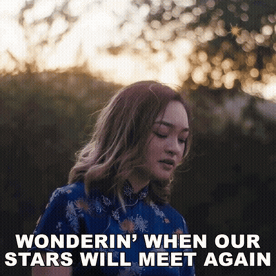 Woman In Blue Dress Wonderin When Our Stars Will Meet Again GIF