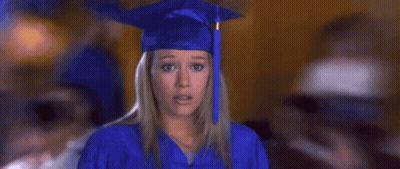 Woman In Blue Graduation Cap And Gown GIF