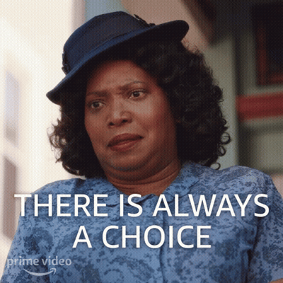 Woman In Blue Hat Says There Is Always A Choice GIF