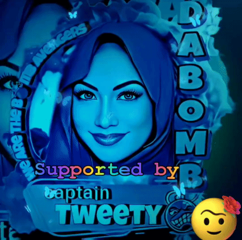 Woman In Blue Hijab With Supported By Captain Tweety GIF