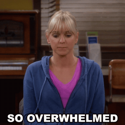 Woman In Blue Hoodie Saying So Overwhelmed GIF