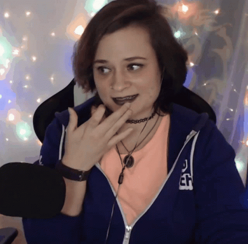 Woman In Blue Hoodie With E GIF