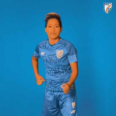 Woman In Blue India Jersey Dancing GIF