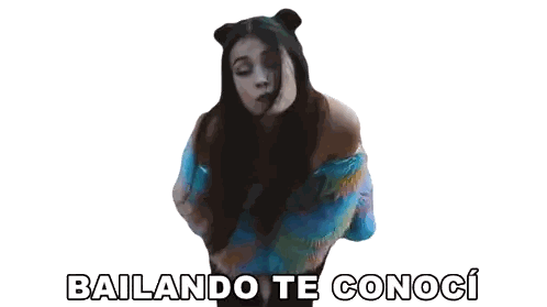 Woman In Blue Jacket Dancing Bailando Te Conoc Sticker