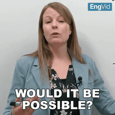 Woman In Blue Jacket Holding Marker Saying Would It Be Possible GIF