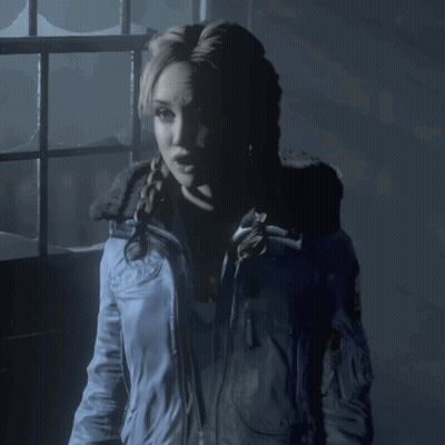 Woman In Blue Jacket Says First GIF