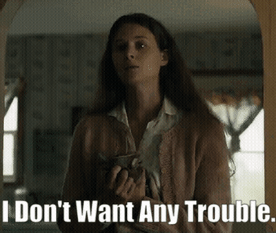 Woman In Blue Jacket Says I'm Bigger Than You GIF
