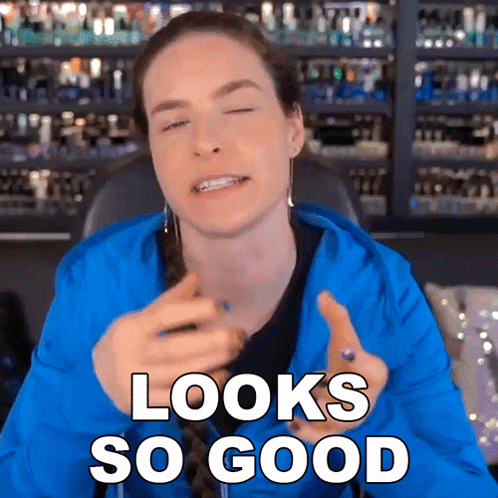 Woman In Blue Jacket Says Looks So Good GIF
