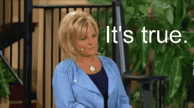 Woman In Blue Jacket Smiling Says It's True GIF