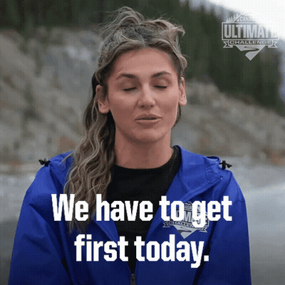 Woman In Blue Jacket We Have To Get First Today GIF
