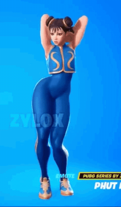 Woman In Blue Outfit Dancing In Video Game GIF